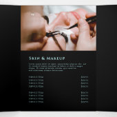 Brochure triplée turquoise parties scintillant iri (Intérieur au milieu)