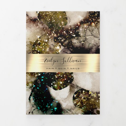 Brochure triplée vert émeraude olive (Page de couverture)