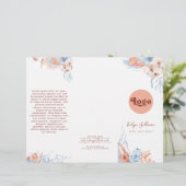 Brochure tropicale bleue et pêche (Debout devant)