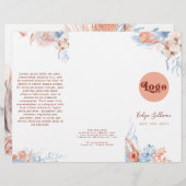 Brochure tropicale bleue et pêche (Devant / Derrière)