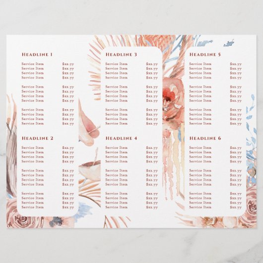 Brochure tropicale bleue et pêche (Dos)