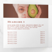 Brochure tropicale triplée Pêche et bleu (Intérieur en premier)