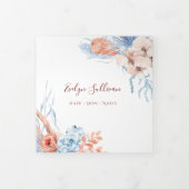 Brochure tropicale triplée Pêche et bleu (Protection)