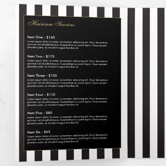 Brochure vintage à rayures (Intérieur en premier)