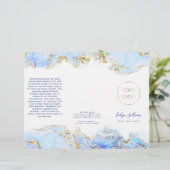 brochure voor blauw marmerontwerp (Staand voorkant)