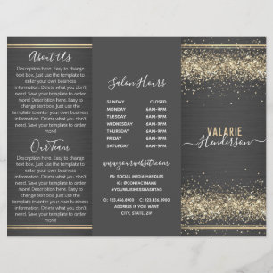 Brochure voor chic Glitter en pensed Metal Trifold