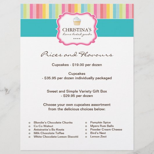 brochure voor de prijslijst voor bakkerijen (Voorkant)