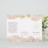 brochure voor roze marmerontwerpen (Staand voorkant)