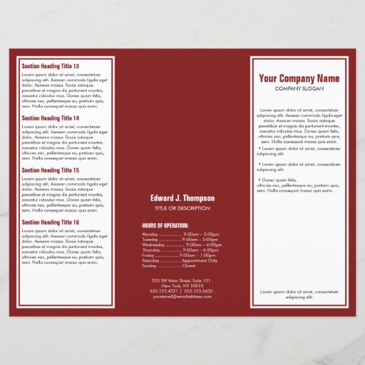 Brochure White Red Simple Border (Voorkant)