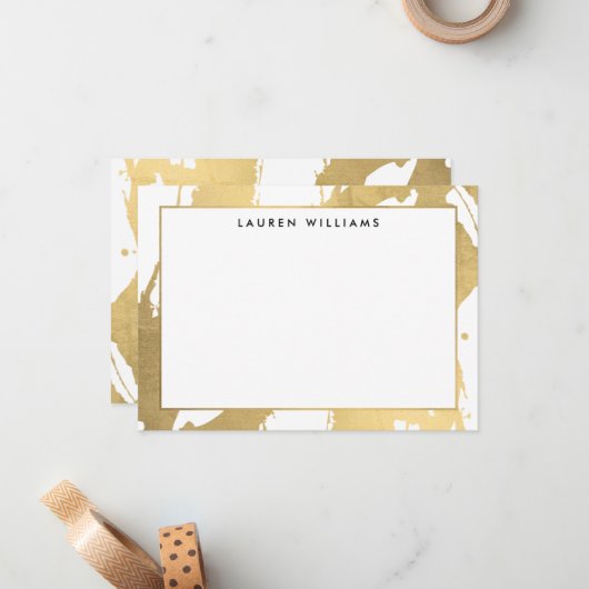 Brochures Abstraites en or Faux sur carte à billet (Devant/Arrière en situation)