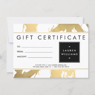 Brochures Abstraites Faux Gold sur carte cadeau bl