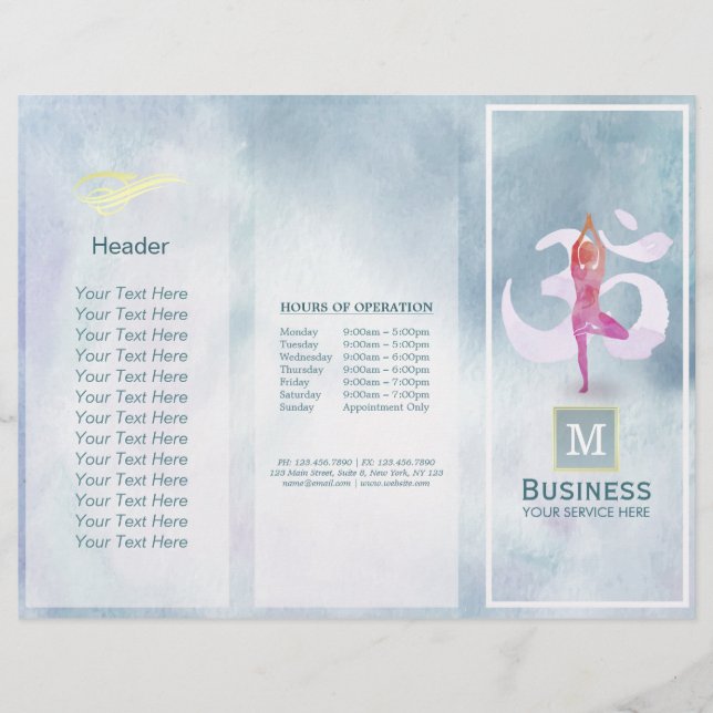 Brochures de massage de yoga à trois volets Pose d (Devant)