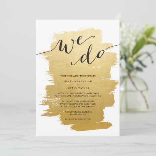 Brochures d'or Nous faisons Faire-part de mariage (Debout devant)