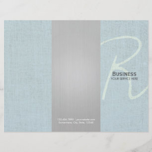 Brochures Monogrammes Faux Linen Tri-Fold
