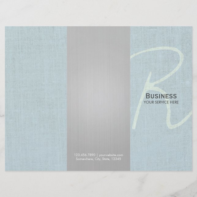 Brochures Monogrammes Faux Linen Tri-Fold (Devant)
