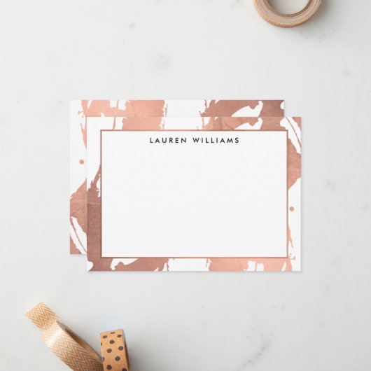 Brochures or Rose Abstrait sur carte à billets bla (Devant/Arrière en situation)