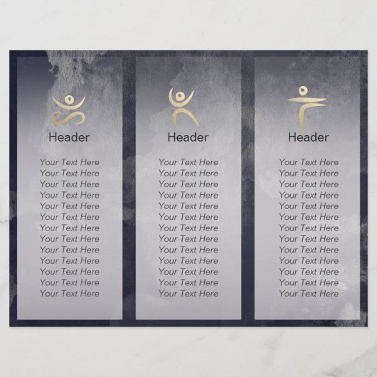 Brochures Studio De Yoga Tri-Fold Méditation Pose (Dos)