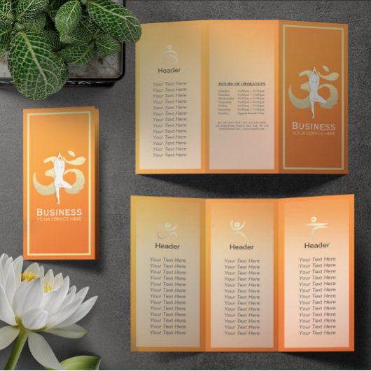 Brochures Studio De Yoga Tri-Fold Méditation Pose