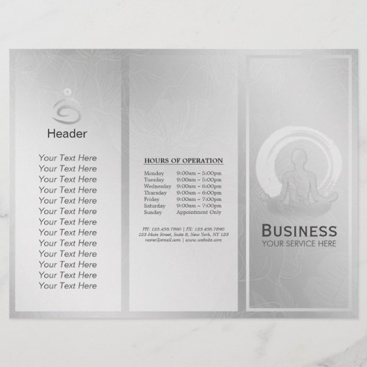 Brochures Studio Yoga Tri-Fold Pose de méditation (Devant)