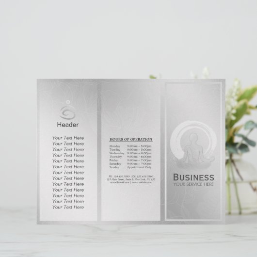 Brochures Studio Yoga Tri-Fold Pose de méditation  (Debout devant)