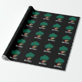 Brock n Roll Grappig Veggie Broccoli Pun Dark BG Cadeaupapier (Uitgerold)