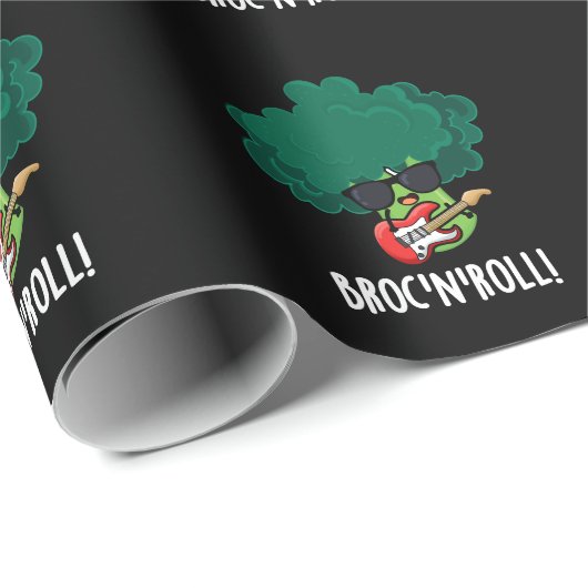 Brock n Roll Grappig Veggie Broccoli Pun Dark BG Cadeaupapier (Rol Hoek)