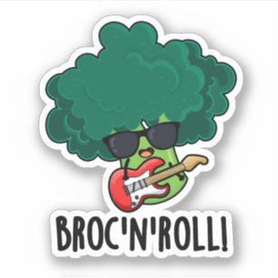 Brock n Roll Grappig Veggie Broccoli Pun Sticker