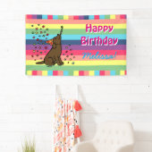 Brocolate Lab Birthday Party Confetti Horizontal Spandoek (Insitu)