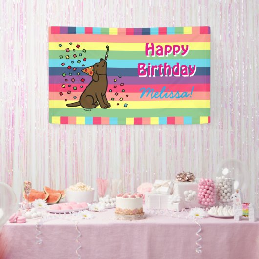 Brocolate Lab Birthday Party Confetti Horizontal Spandoek (Feest)