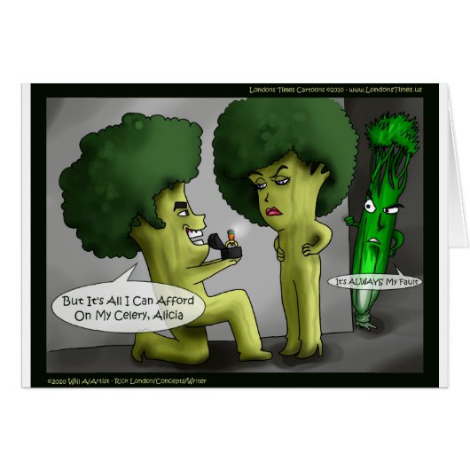 Brocolli Mariée Funny Cartes Tee - shirts Mugs & C (Devant horizontal)