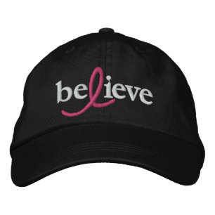 Brodée (21,95 $) Croire le Casquette du ruban du cancer d