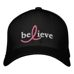 Brodée (24,95 $) Croire le Casquette du ruban du cancer d