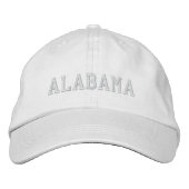 Brodée Alabama brodé Basic Ajustable Casquette Blanc (Devant)