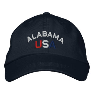 Brodée Alabama USA Brodé Marine Casquette bleu