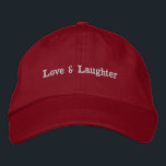 Brodée Amour & Rire Texte Personnalisé Charme Casquette é<br><div class="desc">Voici le Casquette "Amour & Rire",  un accessoire charmant et élégant conçu pour célébrer l'union joyeuse de l'amour. Couleur casquette : Rouge Vous pouvez customiser le design.</div>