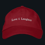 Brodée Amour & Rire Texte Personnalisé Charme Casquette é<br><div class="desc">Voici le Casquette "Amour & Rire", un accessoire charmant et élégant conçu pour célébrer l'union joyeuse de l'amour. Couleur casquette : Rouge Vous pouvez customiser le design.</div>
