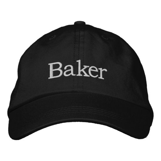 Brodée Baker Casquette brodé : Noir et blanc (Devant)