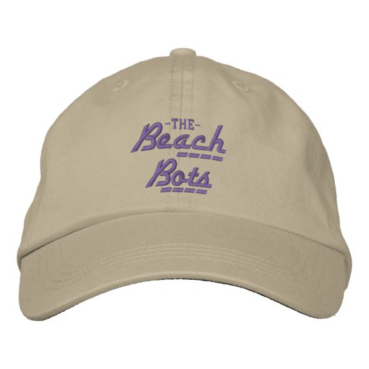 Brodée BEACH BOTS Casquette - Kaki avec bleu (Devant)