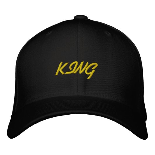 Brodée Blanc Couleur King Texte Base Flexfit Casquette la (Devant)