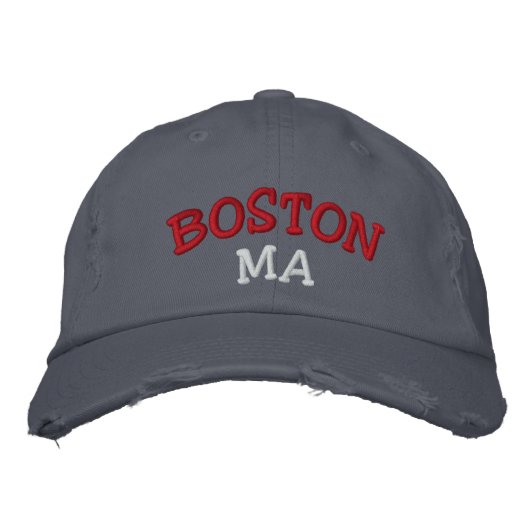 Brodée Boston, MA Casquette brodé (Devant)