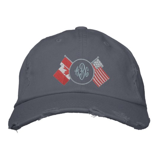 Brodée Canada - États-Unis - Casquette de monogramme (Devant)