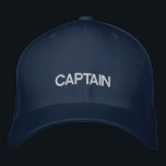 Brodée Capitaine Brodé Casquette<br><div class="desc">Ce Casquette de capitaine brodé classe est un modèle prêt au texte de votre choix. Sélectionnez le casquette et la couleur de votre choix et personnalisez-le avec votre texte pour un produit unique.</div>