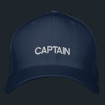 Brodée Capitaine Brodé Casquette<br><div class="desc">Ce Casquette de capitaine brodé classe est un modèle prêt au texte de votre choix. Sélectionnez le casquette et la couleur de votre choix et personnalisez-le avec votre texte pour un produit unique.</div>