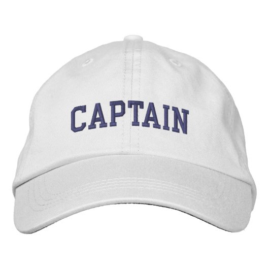 Brodée Capitaine nautique Casquette White (Devant)