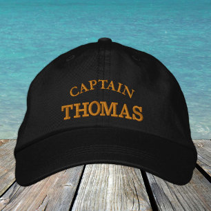 Brodée CAPITAINE "nom" casquette de baseball brodé / or