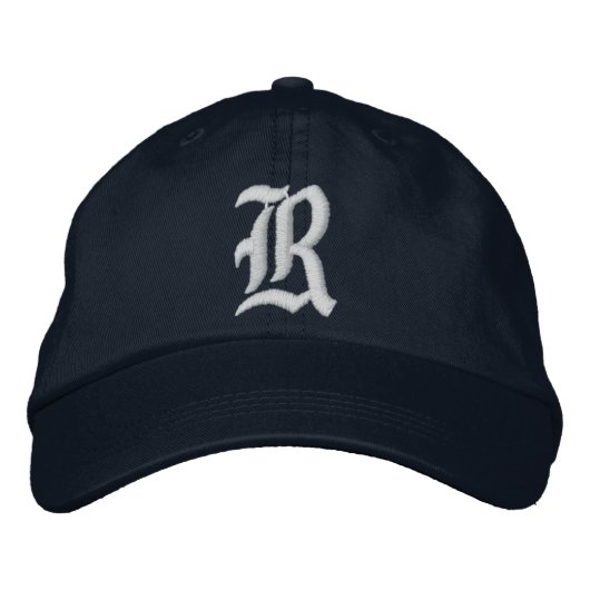 Brodée casquette ajustable personnalisé "R" (Devant)