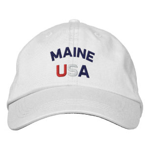 Brodée Casquette blanc brodé Maine USA