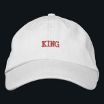 Brodée Casquette blanc de qualité supérieure avec texte r<br><div class="desc">Ce casquette en coton kaki haut de gamme présente une élégante broderie de texte "King" pour un style raffiné.</div>