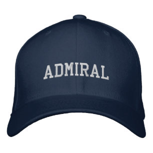 Brodée Casquette bleu de l'amiral Nautical
