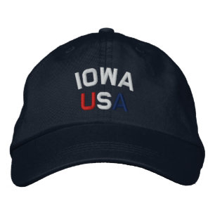 Brodée Casquette bleu marine brodé Iowa USA